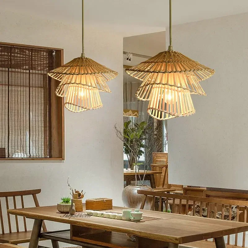 Plafonnier Décoratif en Rotin