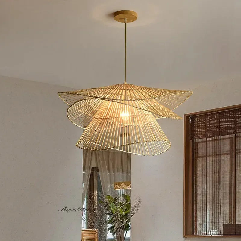 Plafonnier Décoratif en Rotin