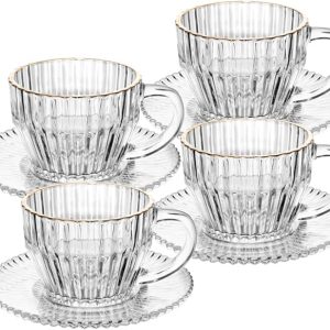 Conjunto de Xícaras com Fio Dourado